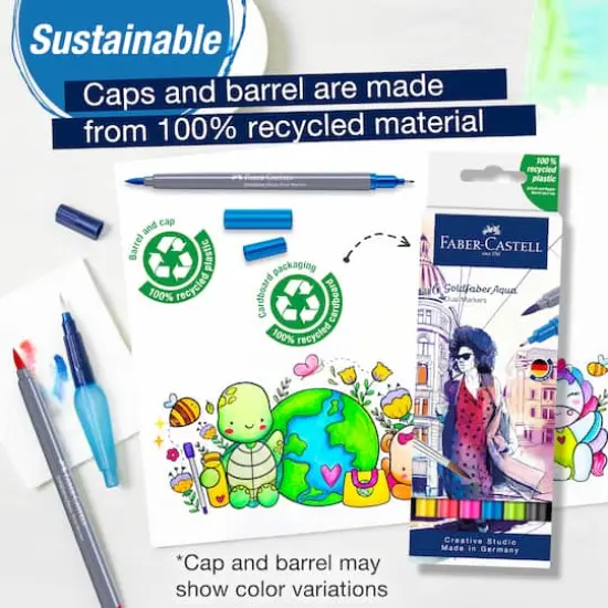 Faber-Castell&reg; Goldfaber Aqua Basic Shades Dual-Tip Marker Set {7}