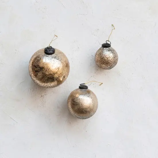 Hello Honey&reg; 12 Pack 3" Gold Glass Seeded Ball Ornaments {3}