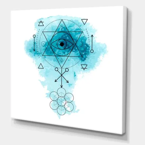 Designart - Symbol of Alchemy and Sacred Geometry II - Bohemian & Eclectic Canvas Wall Art Print {1}