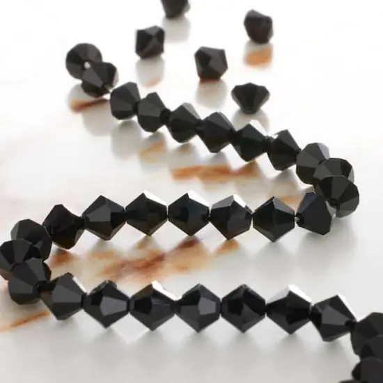 Preciosa Glass Crystal Bicone Beads, 6mm by Bead Landing&trade; Jet {3}