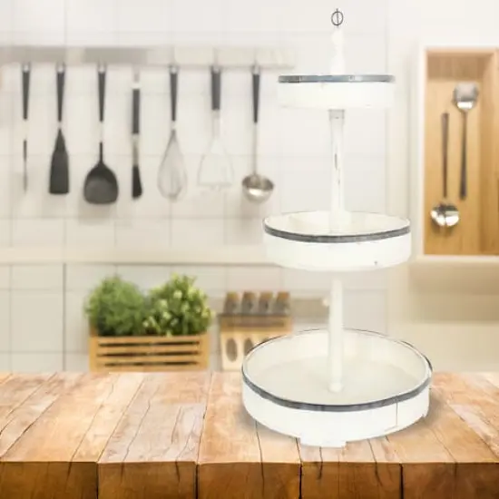 Hello Honey&reg; 26.5" Decorative Wood & Tin 3 Tier Tray {3}