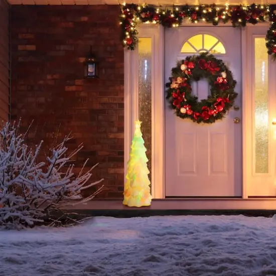 Mr. Christmas 24" Lit Glitter Tree Blow Mold {3}