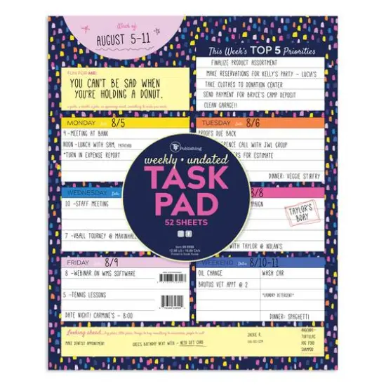 TF Publishing Bright Week Large Weekly Task Planner Desk Pad {1}