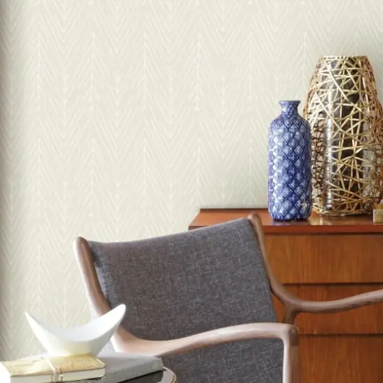 RoomMates Twig Hygge Herringbone Peel & Stick Wallpaper Beige and white {4}