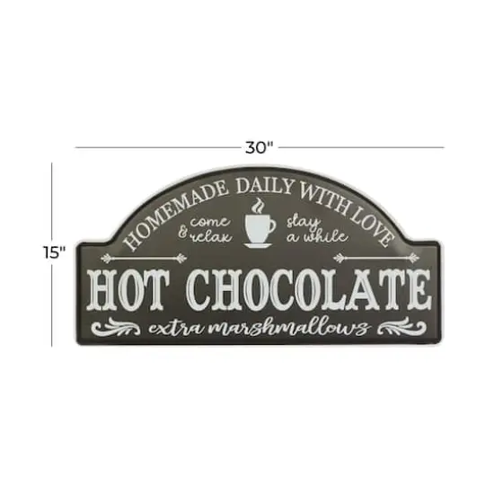 30" Black Hot Chocolate Farmhouse Wall Sign {12}