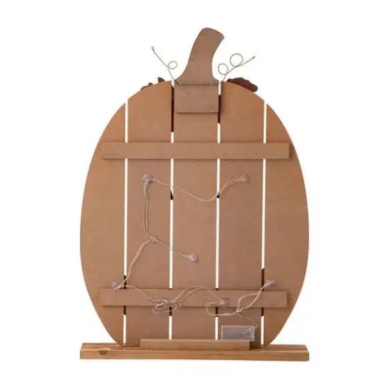 Glitzhome&reg; 30" Lighted Wooden Pumpkin Porch D&eacute;cor {8}