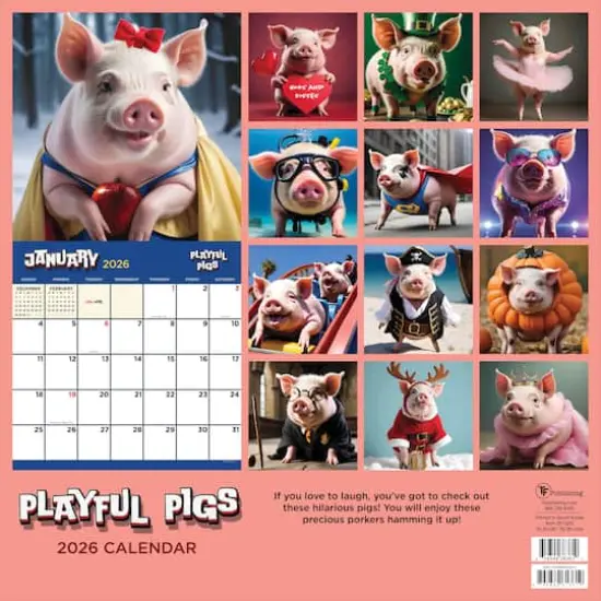 2026 Playful Pigs Wall Calendar {6}