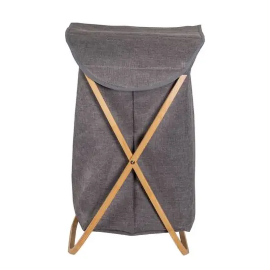 Honey Can Do Gray Bamboo & Canvas Laundry Hamper {6}