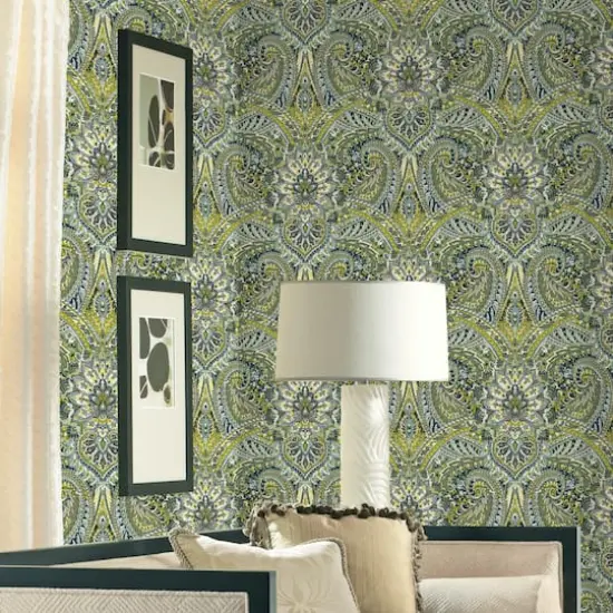 RoomMates Swept Away Green Peel & Stick Wallpaper {5}