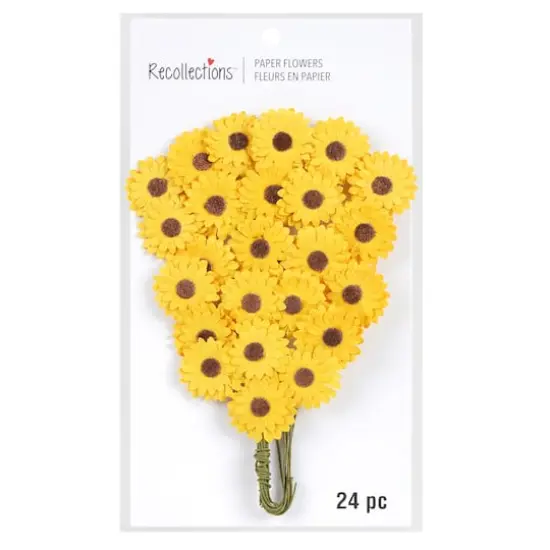 Yellow Daisy Paper Flowers by Recollections&trade;, 24ct. {4}
