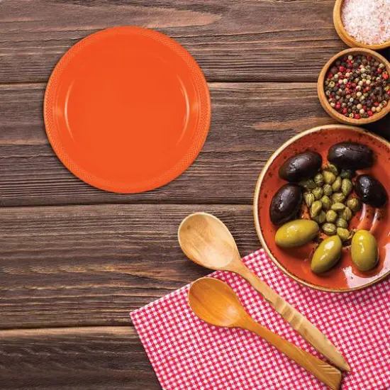 JAM Paper 7" Plastic Party Plates, 20ct. Orange {5}