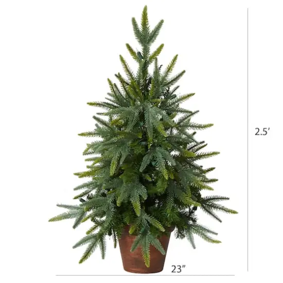 2.5ft. Pre-Lit Christmas Tree with Planter, Clear Lights {4}