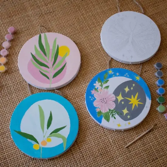 Art 101 Plants & Moth Paintable Canvas Wall Art Kits {5}