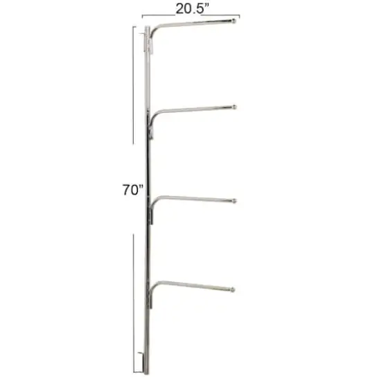 Household Essentials HINGE-IT Clutterbuster Family Towel Bar Silver {4}