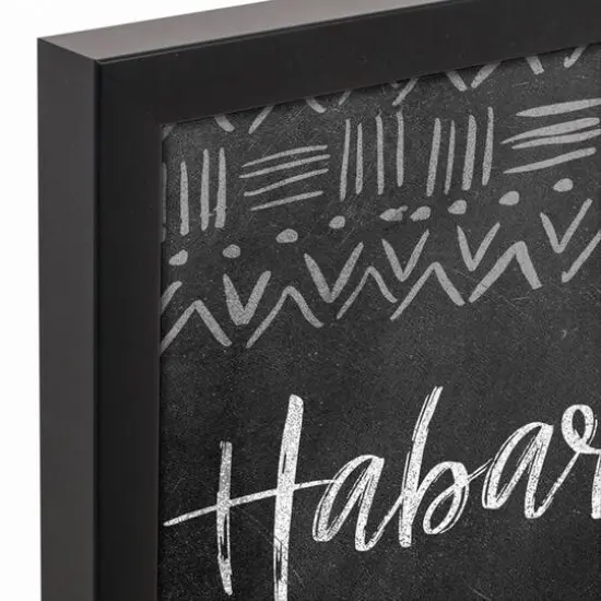 Chalkboard Habari Gani Black Framed Canvas {4}