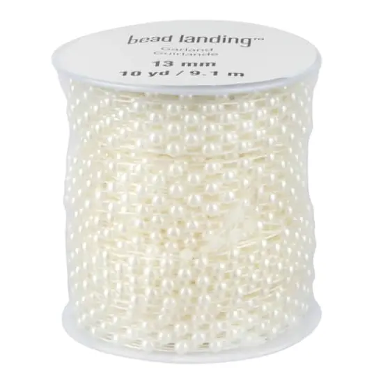 13mm Ivory Plastic Pearl Garland, 10yd. by Bead Landing&trade; {1}