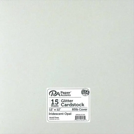 PA Paper&trade; Accents Glitter 12" x 12" Cardstock, 15 Sheets Irid Opal {1}
