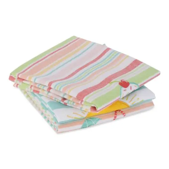 DII&reg; Summer Fun Embellished Dishtowel Set {4}