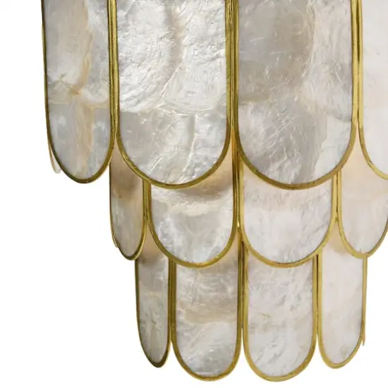 Hello Honey&reg; 9" 4-Tier Capiz and Metal Wall Sconce {6}