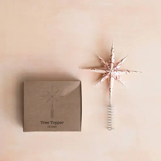 Hello Honey&reg; 12" Paper & Metal Star Tree Topper with Berry Pattern {3}