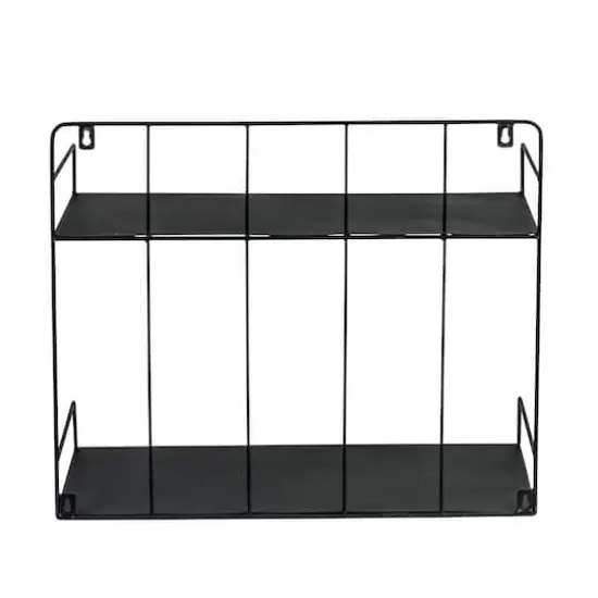 Honey Can Do 2-Tier Large Black Laundry Wall Shelf {7}