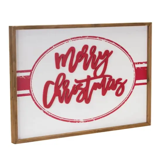 27.5" White & Red Merry Christmas Sign Holiday D&eacute;cor {1}