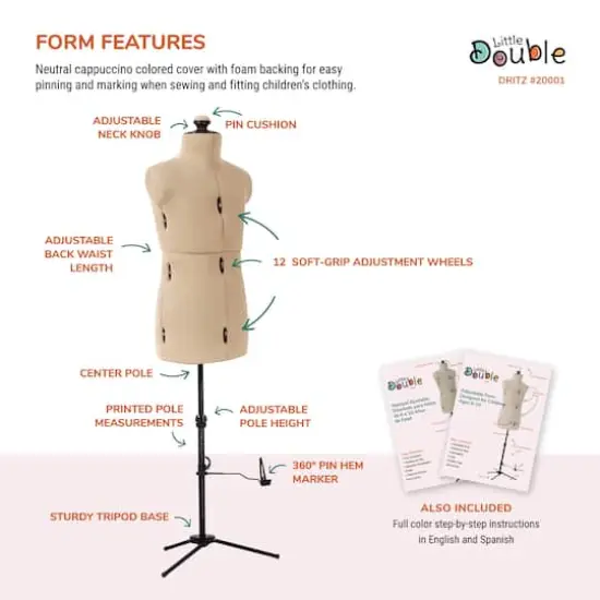 Dritz&reg; Little Double Child Dress Form with Adjustable Tri-Pod Stand {5}