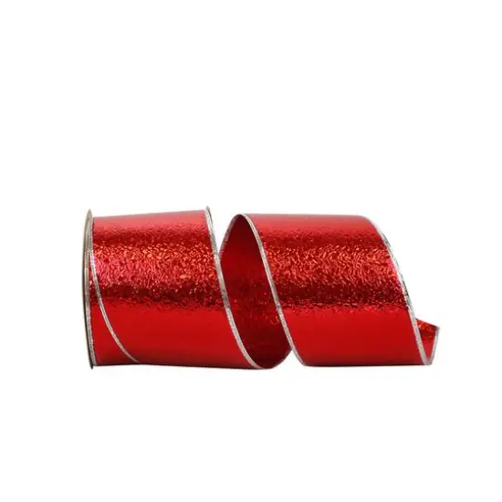 Reliant 4" x 50yd. Plastic Wired Cracked Ice Display Ribbon Silver {2}