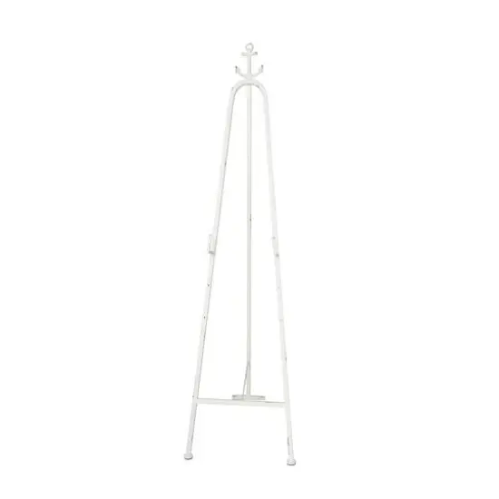 5.5ft. 3-Tier Adjustable White Metal Anchor Easel with Foldable Stand and Chain Support {4}