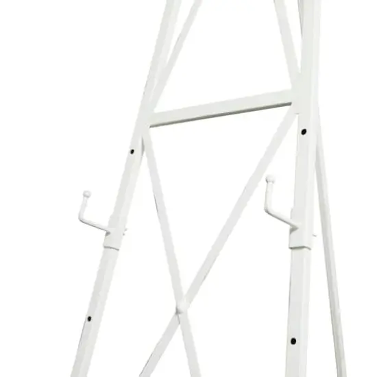 64" White Metal Adjustable Minimalist Floor Easel with Chain Support {4}