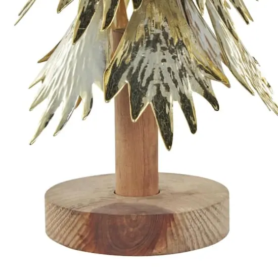 Gold Metal Layered Branch Christmas Tree Set  {4}