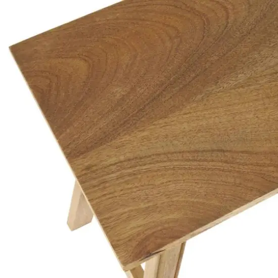 42" Brown Mango Wood Handmade Traditional Home Bench {5}