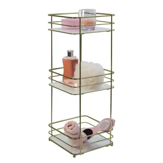 Elle D&eacute;cor Satin Gold 3 Tiered Spa Tower {4}