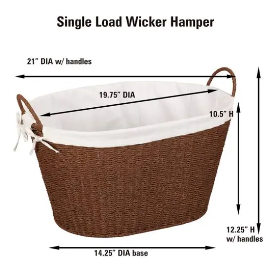Household Essentials Paper Rope Woven Oval Laundry Basket {4}