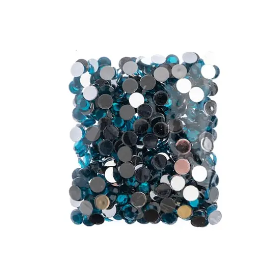 John Bead Acrylic Round Flat Back Rhinestones, 10mm Turquoise {4}