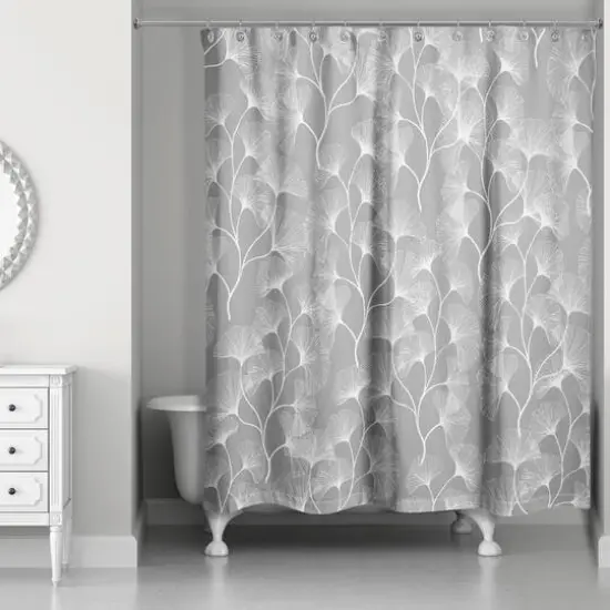 Gingko Shower Curtain Gray {3}