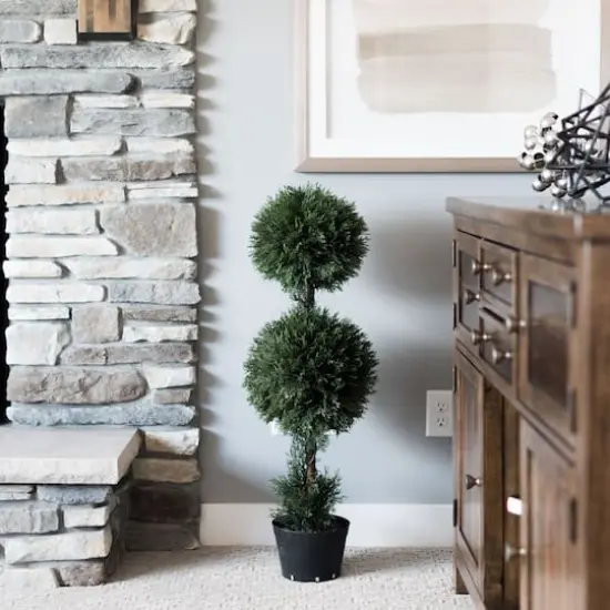 3ft. Potted Cedar Double Ball Topiary Tree {3}
