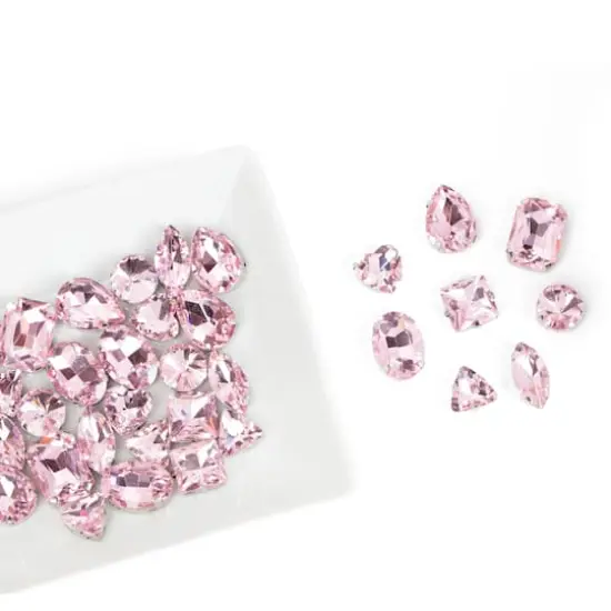 CousinDIY Silver Light Rose Glass Sew-On Rhinestones, 40ct. {5}
