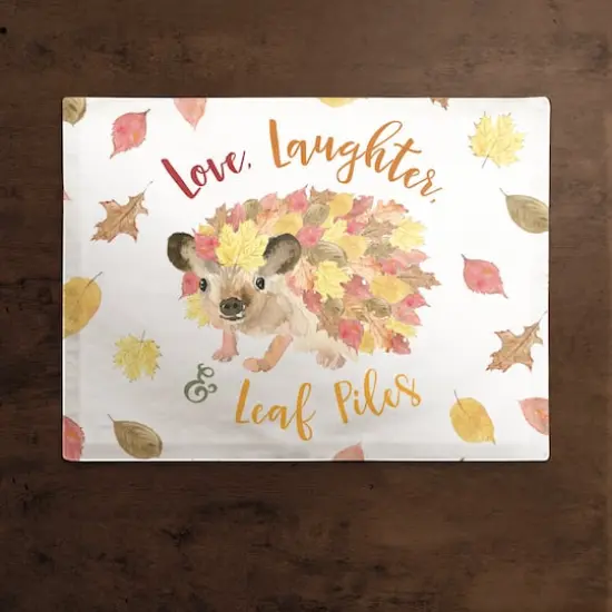 Leaf Hedgehog Cotton Twill Placemat {3}