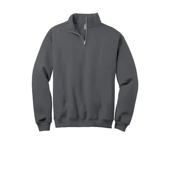 JERZEES® NuBlend® 1/4-Zip Cadet Collar Sweatshirt Charcoal Grey {1}