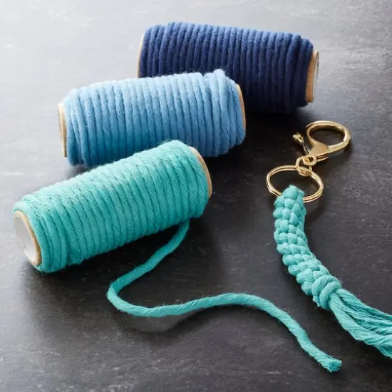 3mm Blue Cotton Macram&eacute; Cords by Bead Landing&trade; {3}