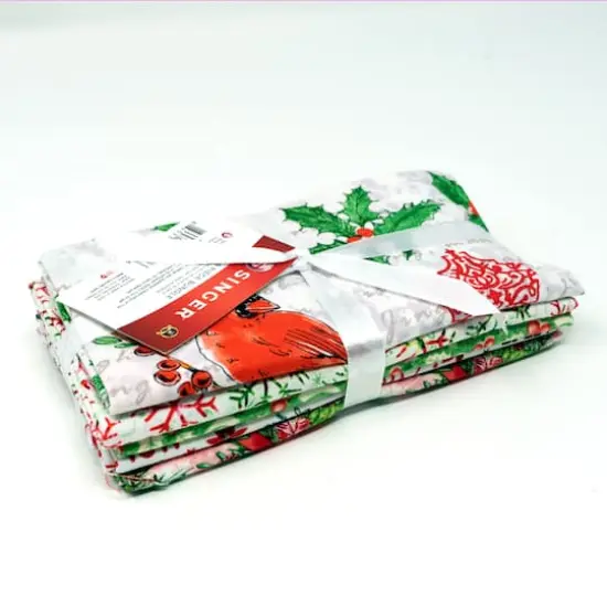 SINGER Christmas Cardinals 5 Piece Fat Quarter Bundle {1}