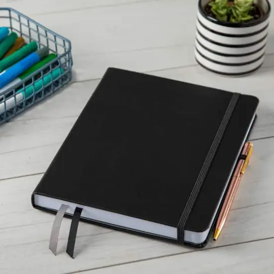 Hardcover Dot Journal with Pocket by Artist's Loft&trade;, 6" x 8" Black {5}