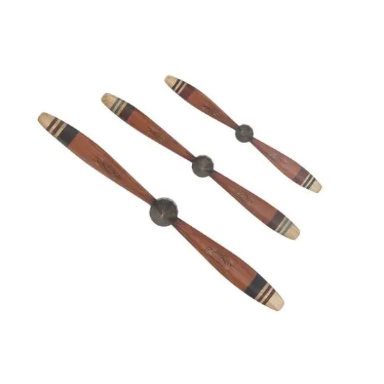 Red Metal Propeller Industrial Wall D&eacute;cor Set {3}