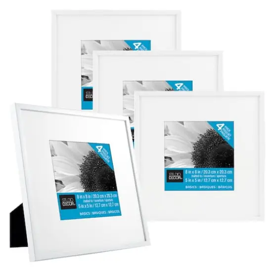 4 Pack Basics 5" x 5" Multipurpose Wall Frames By Studio D&eacute;cor&reg; White {6}