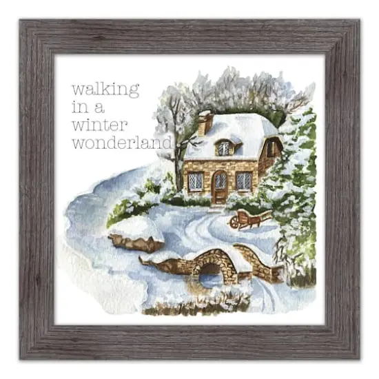 Walking in a Winter Wonderland Western Gray Framed Print {1}