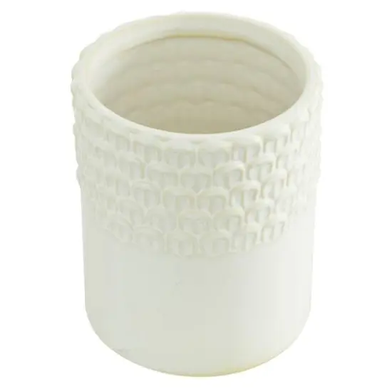 White Ceramic Country Cottage Decorative Jar Set {6}