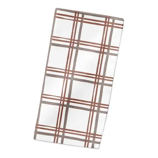 Holiday Plaid on White Cotton Twill Napkin {3}