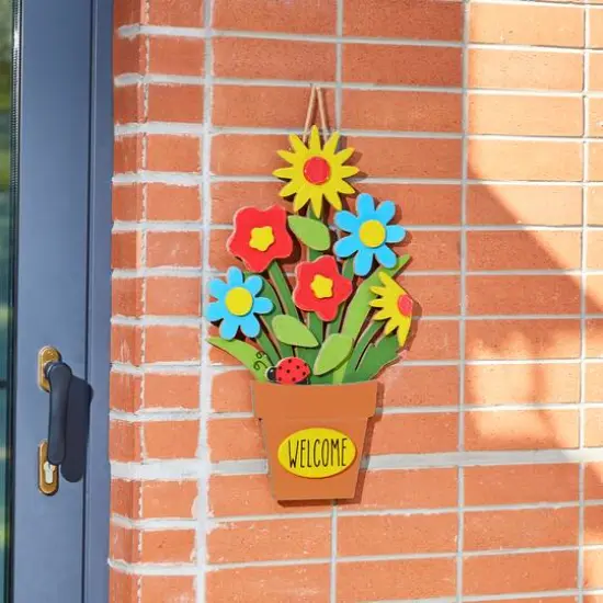 Glitzhome&reg; 22" Wooden Blooming Flowers Wall D&eacute;cor {5}