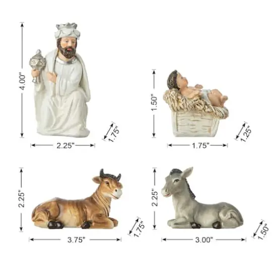 Glitzhome&reg; 11 Piece Ivory Nativity Figurine Set {9}